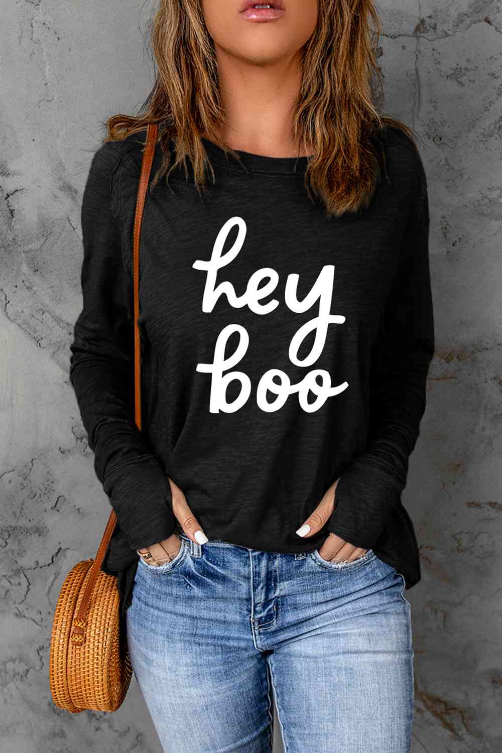 HEY BOO T-shirt graphique à col rond