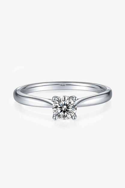 Bague solitaire en argent sterling 925 moissanite