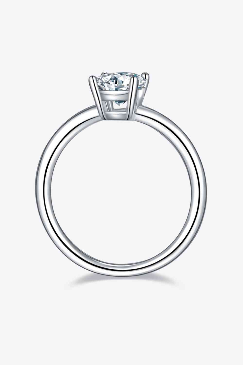 Bague solitaire en argent sterling 925 moissanite 1 carat