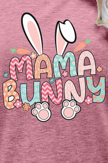 MAMA BUNNY Camiseta de manga corta con gráfico de Pascua