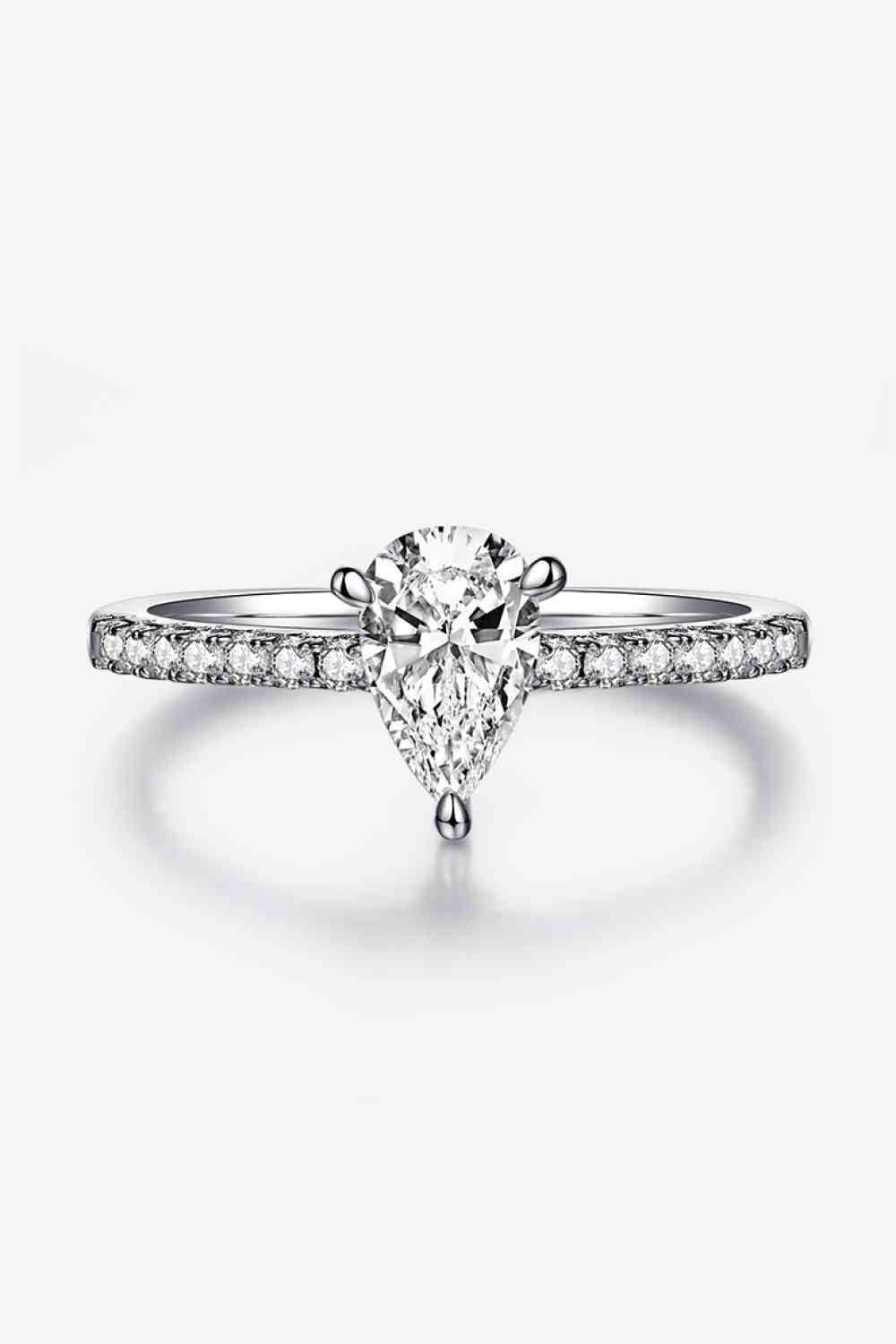 1 Carat Moissanite 925 Sterling Silver Side Stone Ring