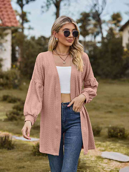 Cardigan long ouvert sur le devant