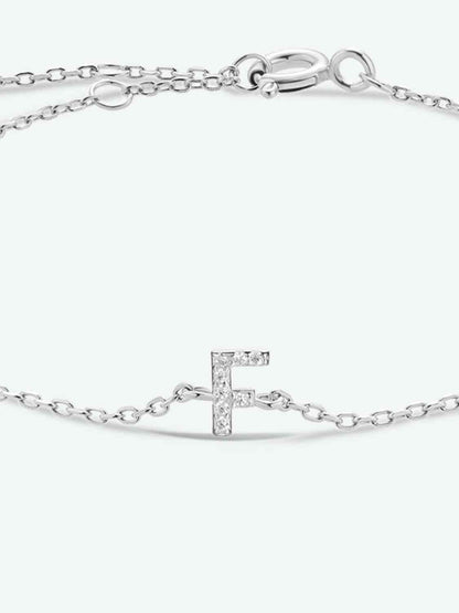 Bracelet en argent sterling 925 avec zircon A à F