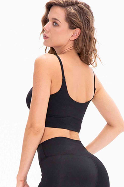 Soutien-gorge actif long à encolure dégagée