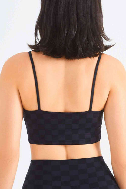 Soutien-gorge de sport à carreaux respirant