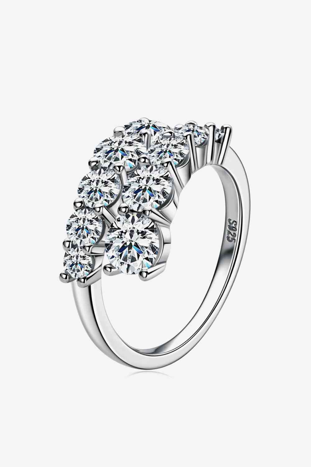 Bague en argent sterling 925 Moissanite adorée