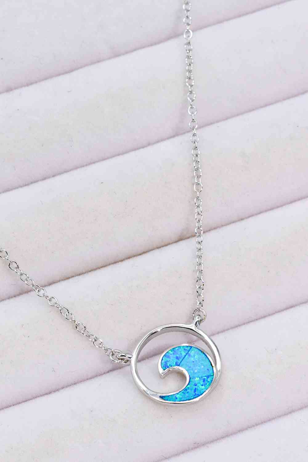 Collier pendentif vague opale