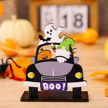 Adornos en forma de coche con elementos de Halloween de 3 piezas