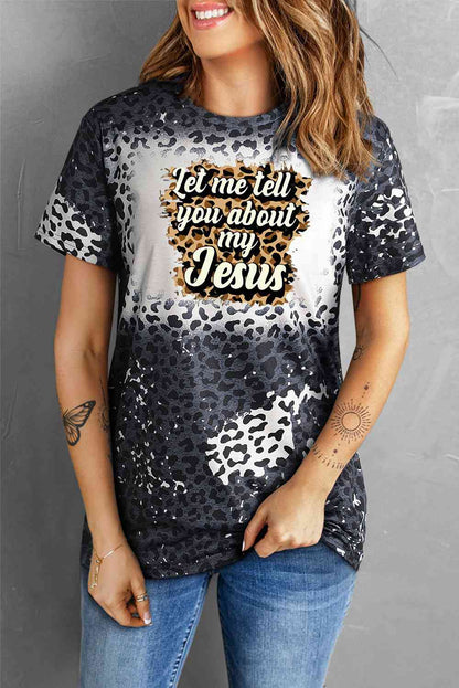 LAISSEZ-MOI VOUS PARLER DE MON JÉSUS Tee-shirt léopard graphique