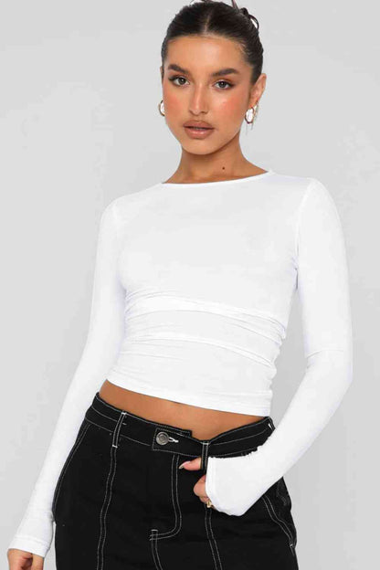 Round Neck Long-Sleeve Top