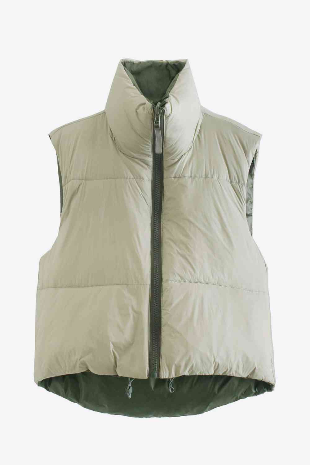 Zip-Up Drawstring Puffer Vest