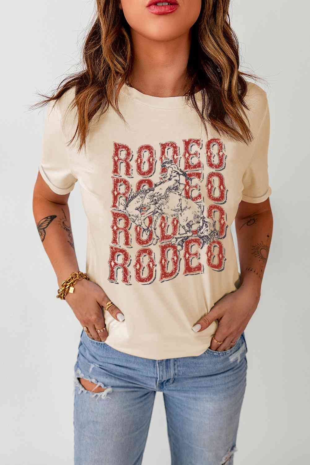 Camiseta con puños y estampado de letra