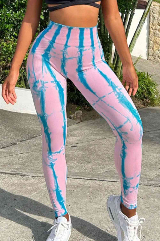 Pantalones activos largos de corte slim con efecto tie-dye