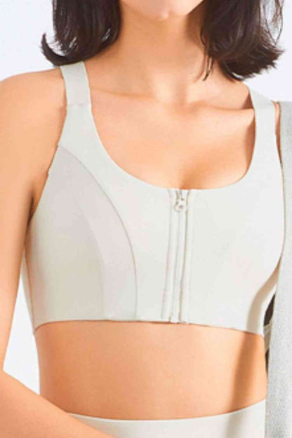 Soutien-gorge de sport zippé à dos nageur