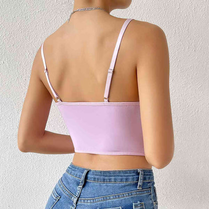 Camisole avec détail en dentelle et col en cœur