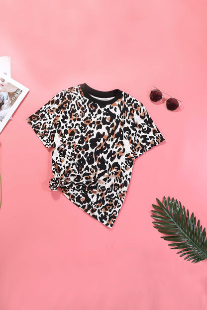 Camiseta con estampado de leopardo