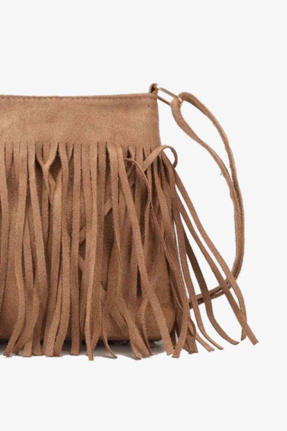 Sac à bandoulière en cuir PU adoré avec frange