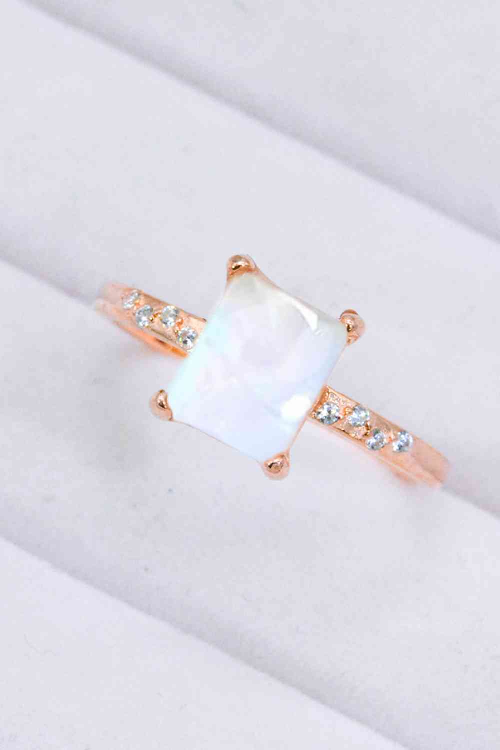 Square Moonstone Ring