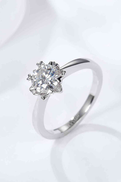 Bague solitaire moissanite en argent sterling 925