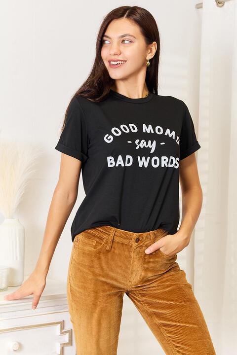 Camiseta gráfica BUENAS MAMÁS DICEN MALAS PALABRAS de Simply Love