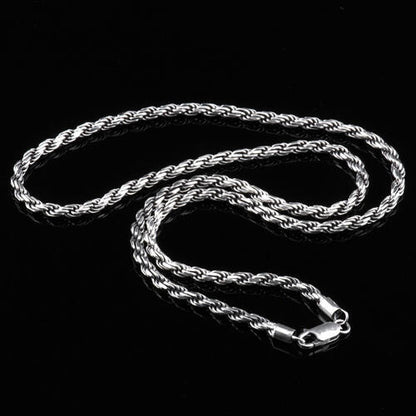 Collar de plata de ley 925 con cadena de serpiente de 21,7"