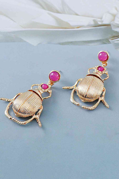 Boucles d'oreilles pendantes en forme d'insecte