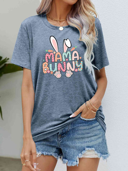 MAMA BUNNY Camiseta de manga corta con gráfico de Pascua