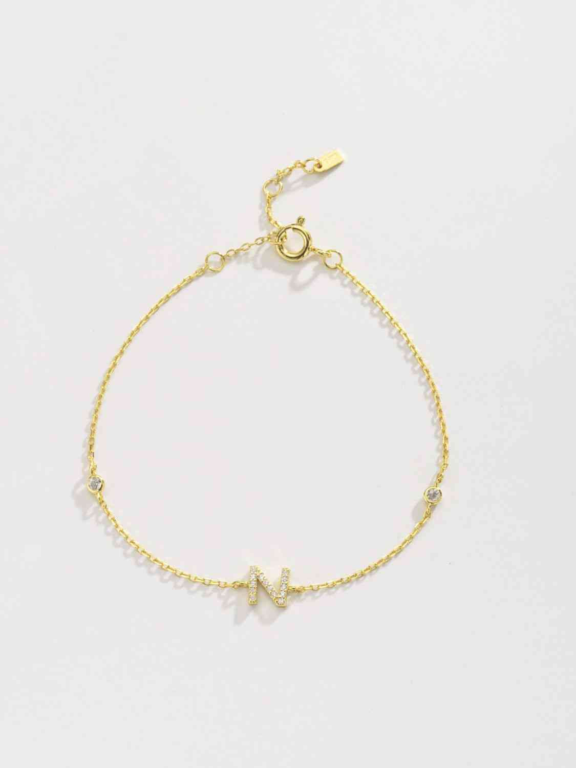 Pulsera de plata de ley 925 con circonitas de L a P