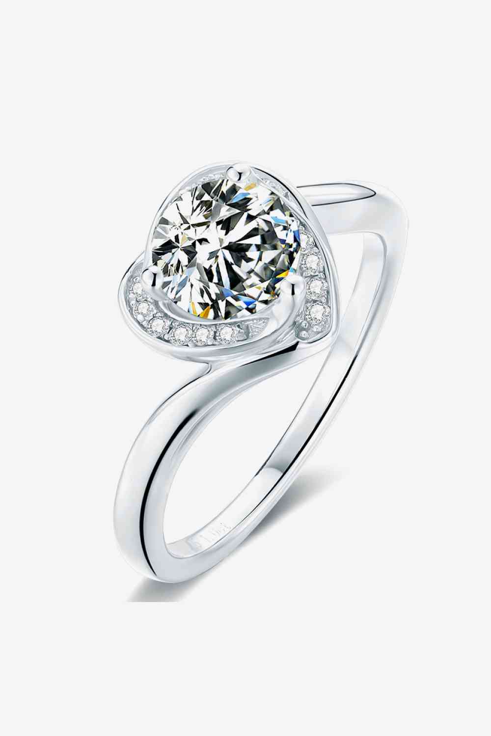 Bague coeur moissanite 1 carat