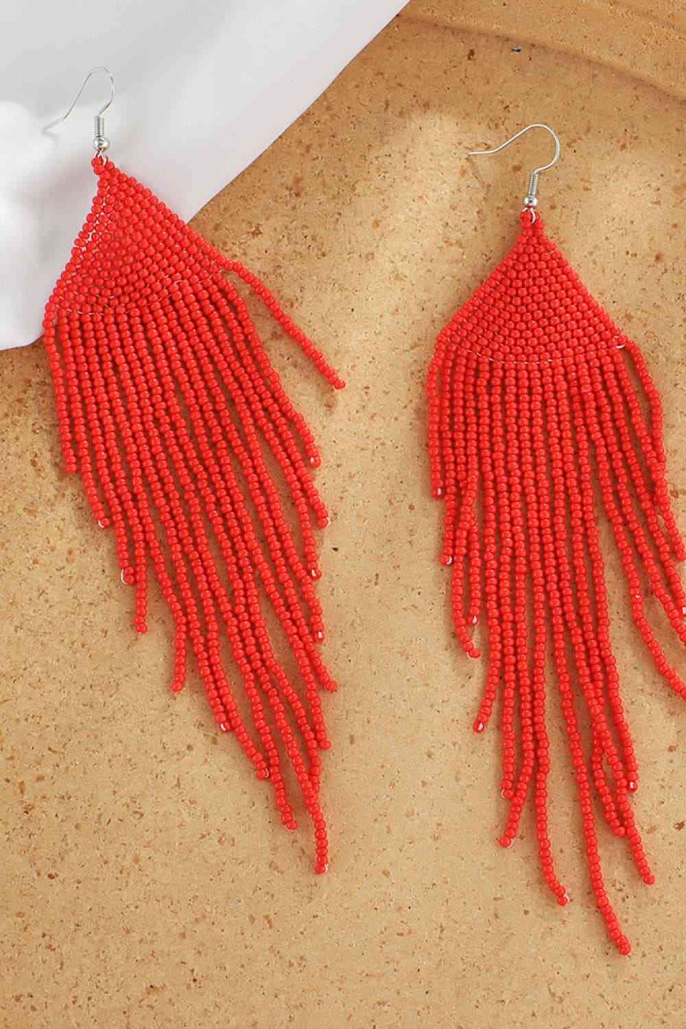 Boucles d'oreilles pendantes perlées