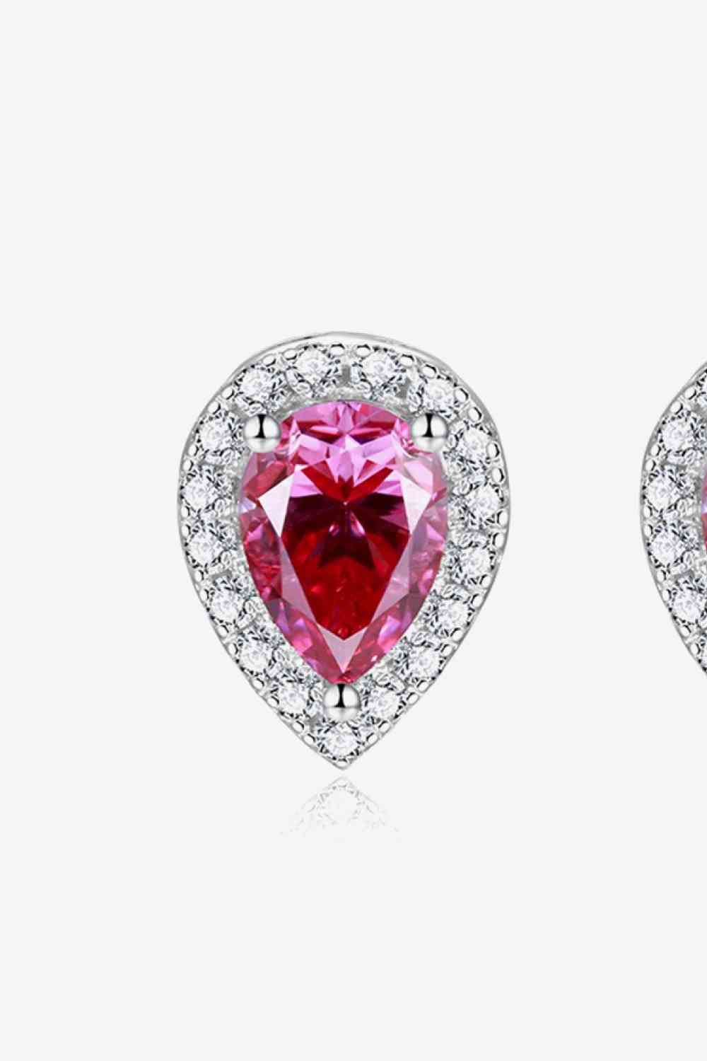 Boucles d'oreilles à tige en forme de larme de moissanite de 2 carats en rose