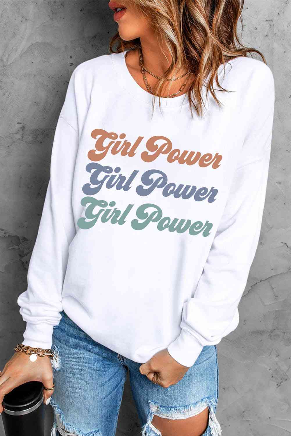 GIRL POWER - Sweat-shirt graphique à épaules tombantes