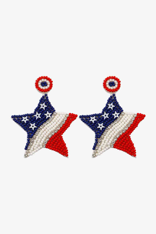 Boucles d’oreilles étoile perlée drapeau américain