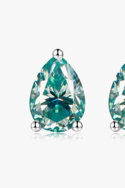 2 Carat Moissanite Teardrop Earrings