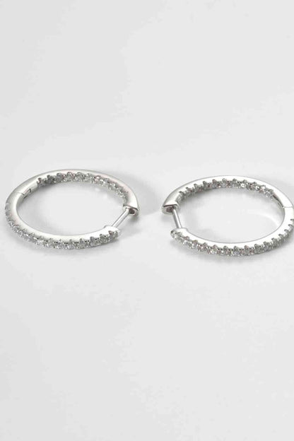 Boucles d'oreilles Huggie en argent sterling 925 avec zircon incrusté