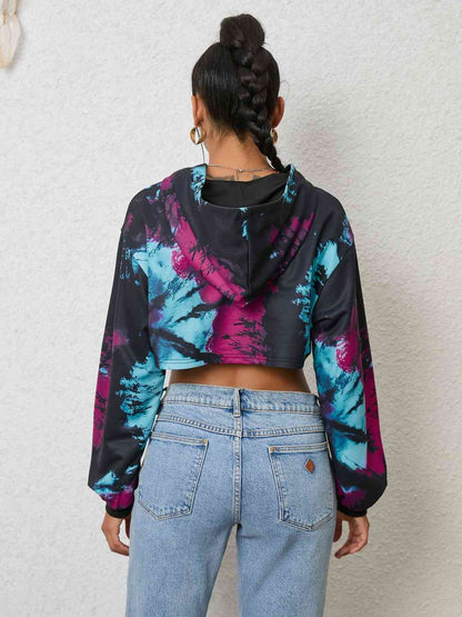 Sudadera con capucha de manga larga con efecto tie-dye