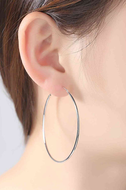 Boucles d'oreilles créoles en argent sterling 925