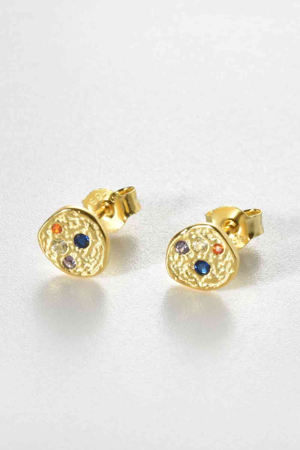 Boucles d'oreilles à tige en zircon multicolore