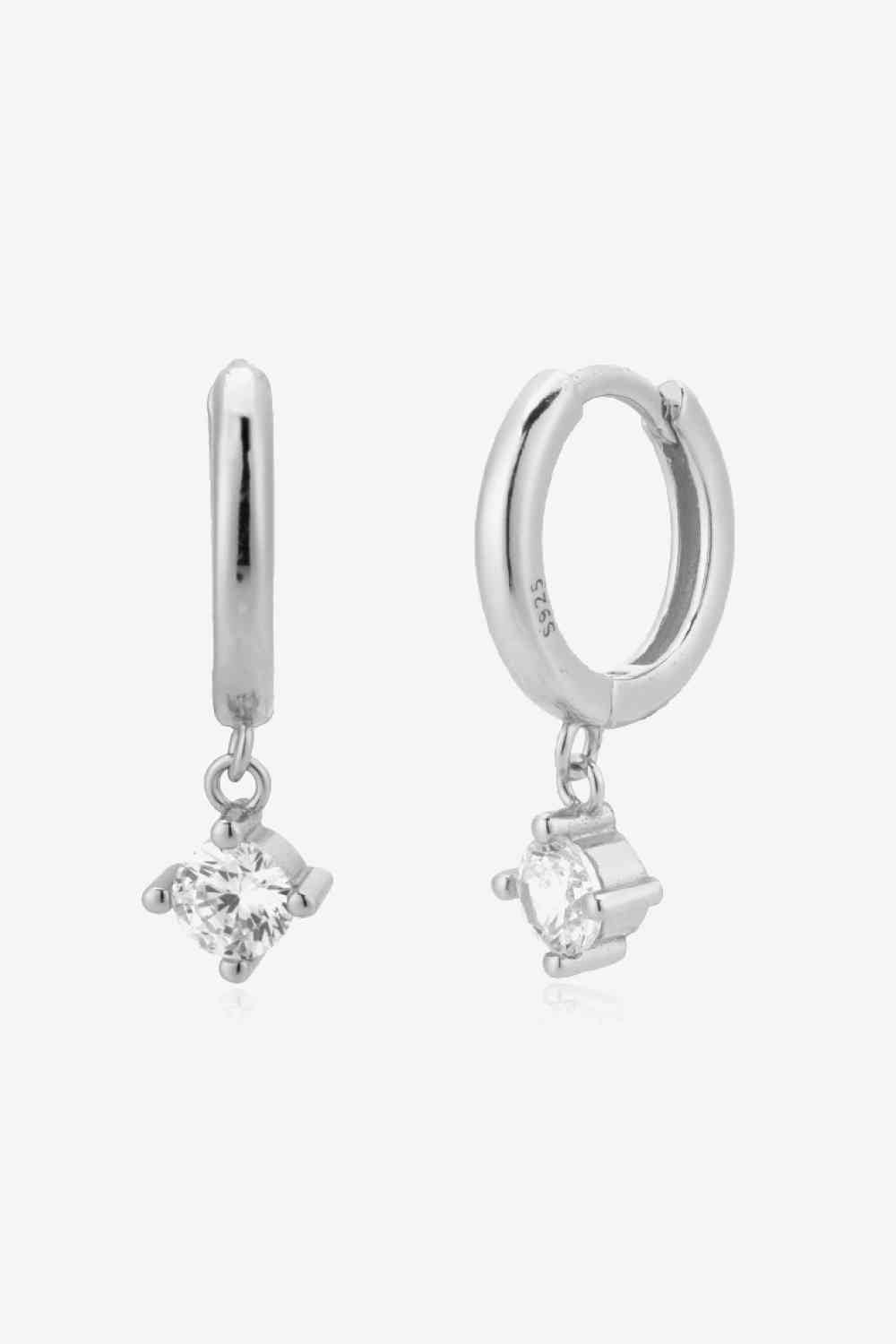 Boucles d'oreilles pendantes Huggie en zircon incrusté