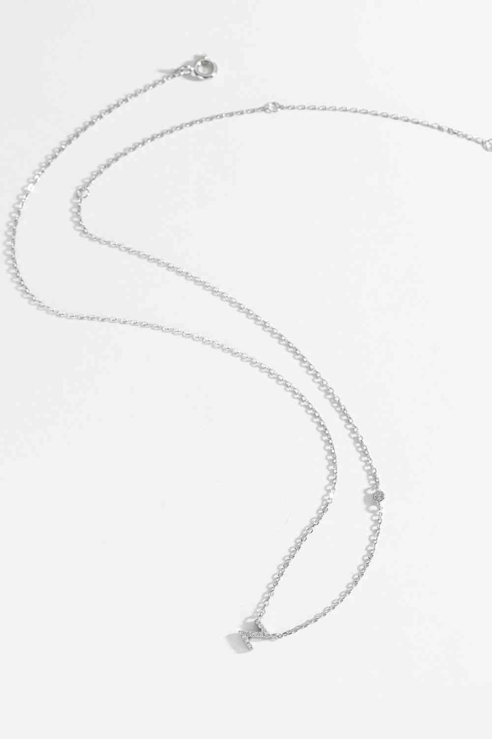 V To Z Zircon 925 Sterling Silver Necklace