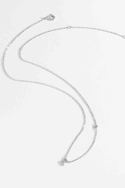 V To Z Zircon 925 Sterling Silver Necklace