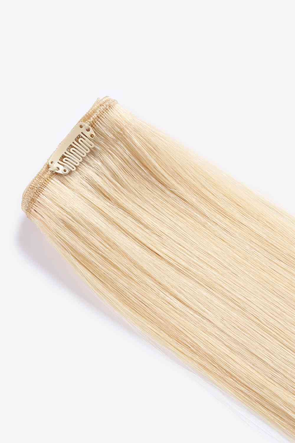 18" 120g Extensions de cheveux à clipser Cheveux humains indiens en blond