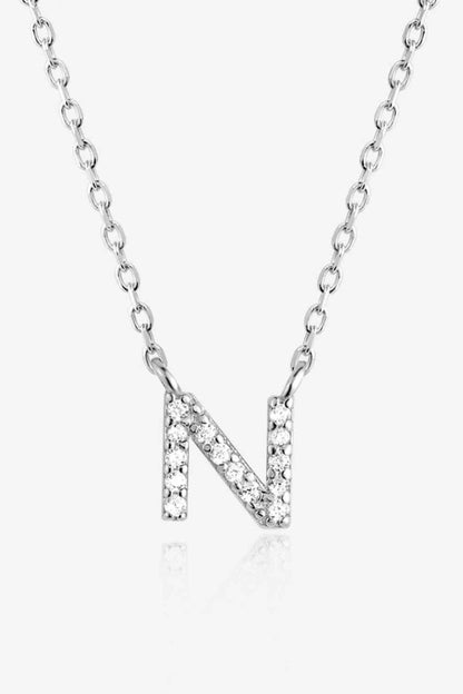 Collier en argent sterling 925 avec zircon L à P