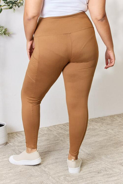 Zenana Legging taille haute à large ceinture pleine taille