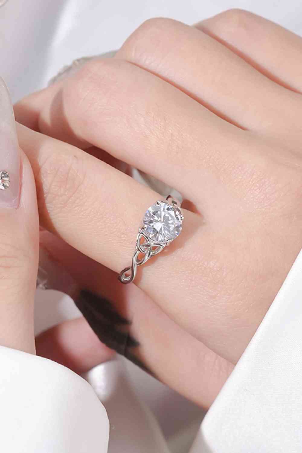 Bague en argent sterling 925 moissanite 2 carats