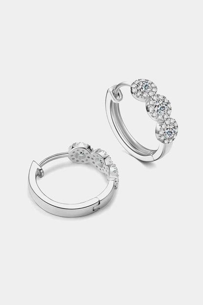 Boucles d'oreilles Huggie en argent sterling 925 Moissanite