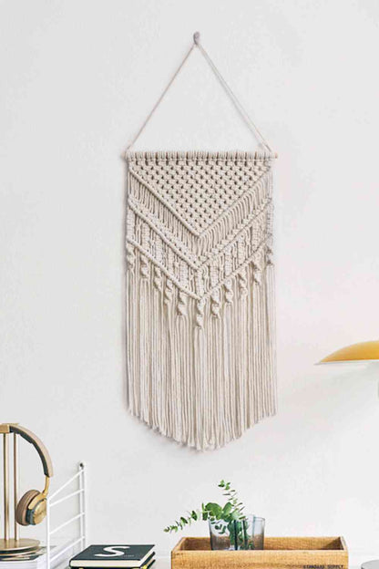 Colgante de pared de macramé con flecos Warm Life