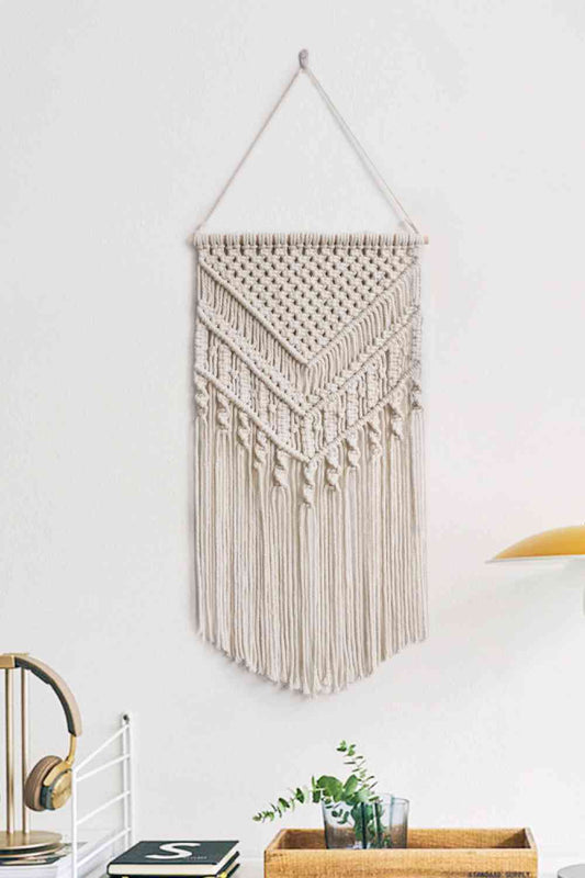 Colgante de pared de macramé con flecos Warm Life