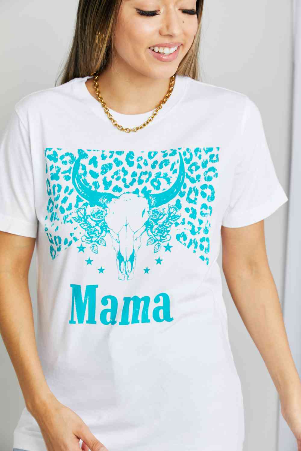 mineB Full Size MAMA Animal Graphic Tee Shirt