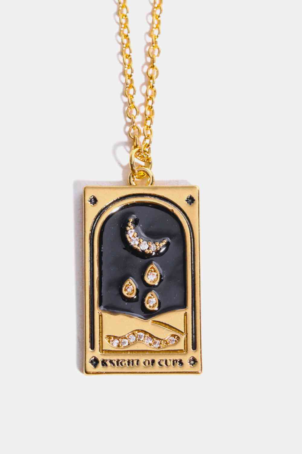 Collier en acier inoxydable avec pendentif carte de tarot